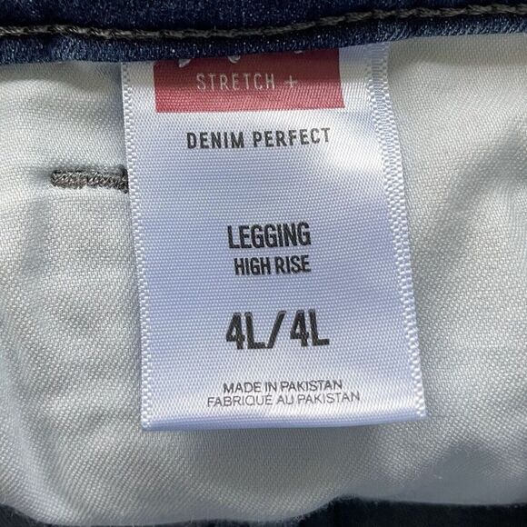 EXPRESS Jeans Womens 4 Long Blue Distressed Legging High Rise - Picture 6 of 7